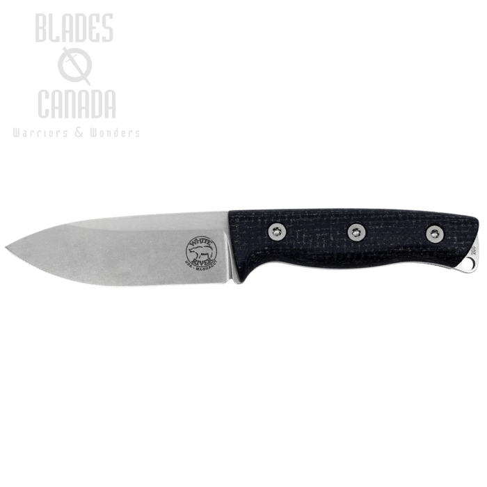 White River Ursus Cub 35, Magnacut Steel, Black Burlap Micarta, Kydex Sheath